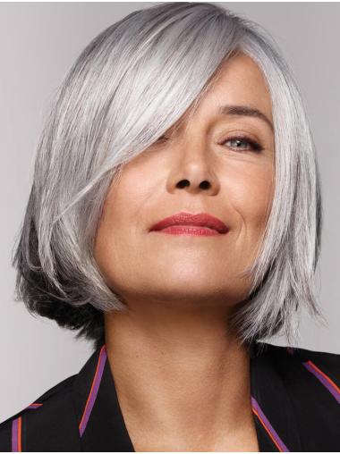 Synthetic Grey Wig 10" - Sleek Straight Style