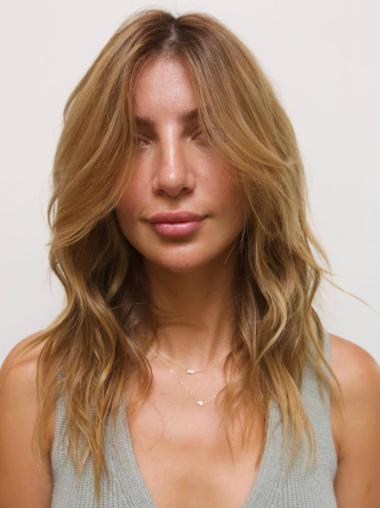 Blonde Lace Front Wig – 16” Wavy Remy Human Hair, Without Bangs