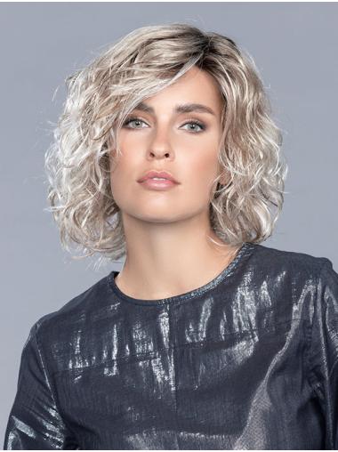 Curly Lace Front Wig – Monofilament, Layered Shoulder-Length Style