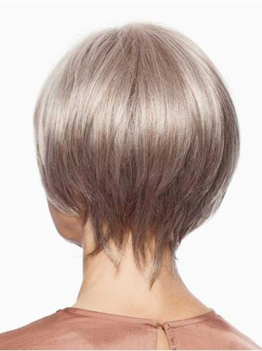 White Straight Bob Wig – Chin-Length Synthetic with Lace Front
