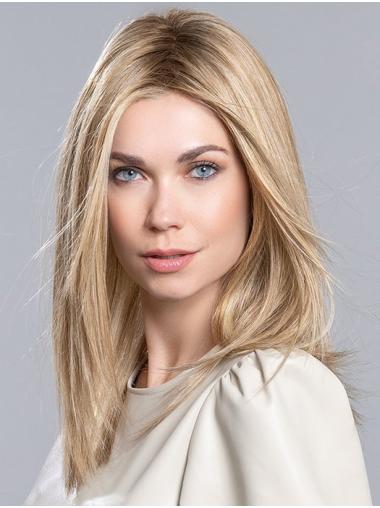 16" Long Straight Blonde Synthetic Wig – Capless Cap