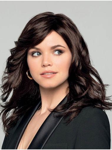 Long Wavy Brown Wig – Layered Synthetic Style, Monofilament Cap for Women