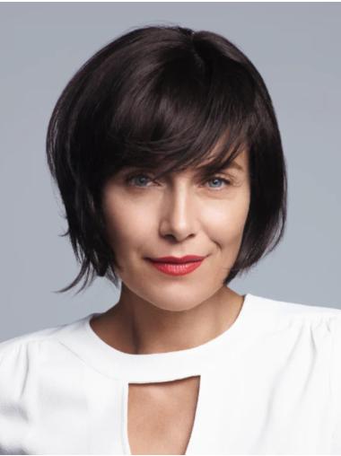Ladies' Short Wig – 8” Brown Straight Bob Hairstyle