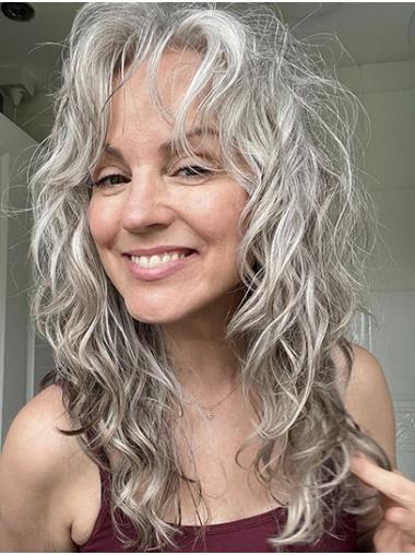 Layered Grey Wig – Long Wavy Hair, Fashionable Style for Women