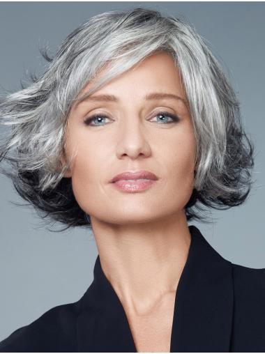 Wavy Grey Wig – 10” Short Synthetic Style for Women