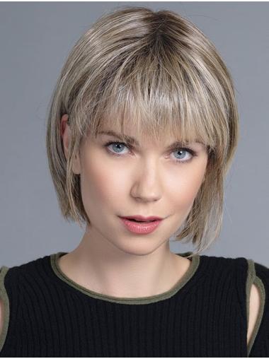 Straight Blonde Bob Wig – 10” Monofilament Cap, Classic Cut
