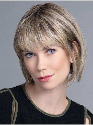 Straight Blonde Bob Wig – 10” Monofilament Cap, Classic Cut