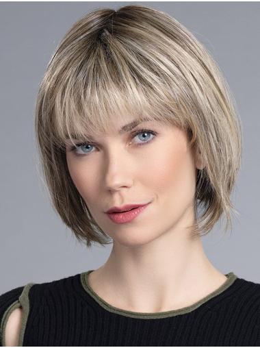 Straight Blonde Bob Wig – 10” Monofilament Cap, Classic Cut