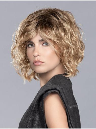 Curly Blonde Bob Wig – 10” Monofilament, Soft & Stylish Look