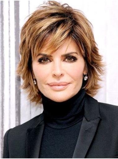 Chin-Length Blonde Wig – 10” Straight, Layered Lisa Rinna Style, Durable