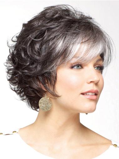 Durable Capless Grey Curly Synthetic Wig – Lightweight & Breathable