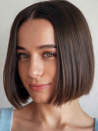 Chin-Length Blonde Bob Wig – 10” Straight Remy Hair, Monofilament Top