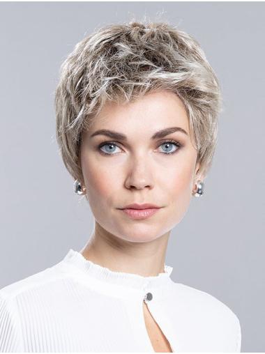 Blonde Straight Boycut Wig – 4" Monofilament for Natural Style