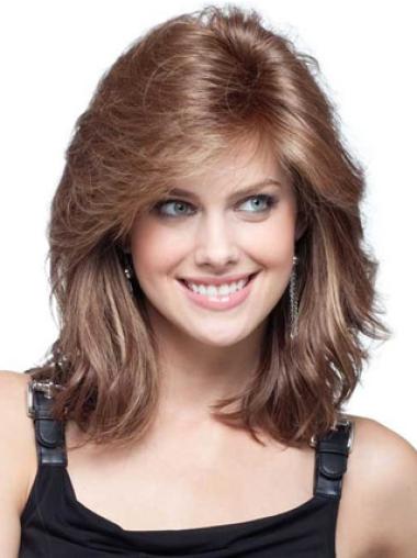 Incredible Auburn Wig – 16" Shoulder-Length Remy Human Hair with Bangs