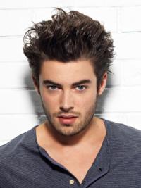 Men’s Short Wavy Boycut Wig – Auburn, Capless, Remy Human Hair