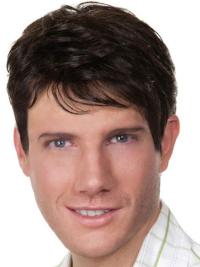 Black Short Straight Wig for Men – Capless, Remy Human Real Hair