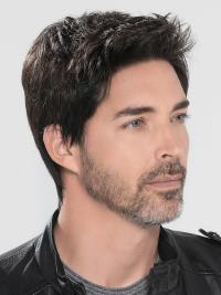 Monofilament 4" Straight Brown Wig for Men