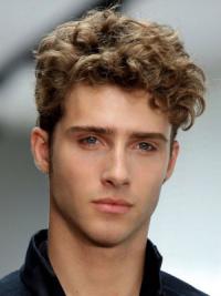 Short Wavy Boycut Men’s Wig – Synthetic, Capless Design