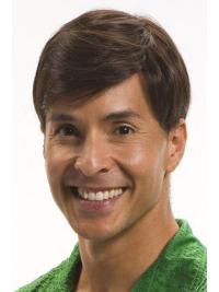 Brown Monofilament Remy Human Hair Straight Wig for Men