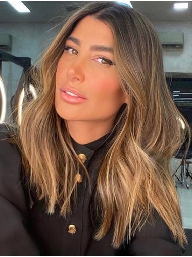 18" Wavy Synthetic Lace Front Wig – No Bangs