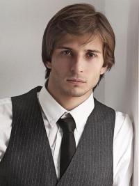 Monofilament 4" Straight Brown Wig for Men – Natural Look, Comfortable Fit