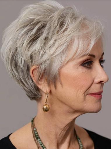 Straight Monofilament Boycut Wigs 6" Ombre/2 Tone Human Hair