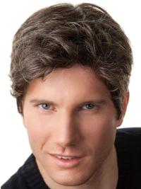 Grey Remy Human Hair Wig for Men – Short Straight Capless Style