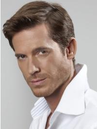 Short Straight Brown Men’s Wig – Remy Human Hair, Natural Look