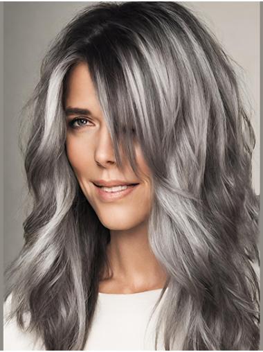 18" Wavy Layered Grey Long Wig for Sexy Ladies