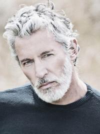Men’s 8” Grey Wig – Short Wavy Remy Human Hair, Natural Look