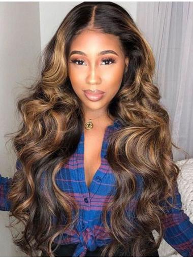 Body Wave Lace Front Wig with Highlights – 100% Human Hair, Pre-Plucked, Glueless for Women