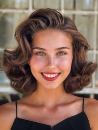 Brown 14” Layered Human Hair Wig – Ideal for African American Women’s Style