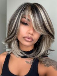Shoulder-Length Synthetic Straight Wig – Perfect for Round Faces, African American Style