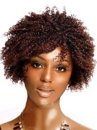 Synthetic Kinky Wig – Auburn Color, Without Bangs, Buy Online