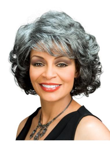 Fashionable Capless Chin-Length Grey Wig – Perfect for African American Hair