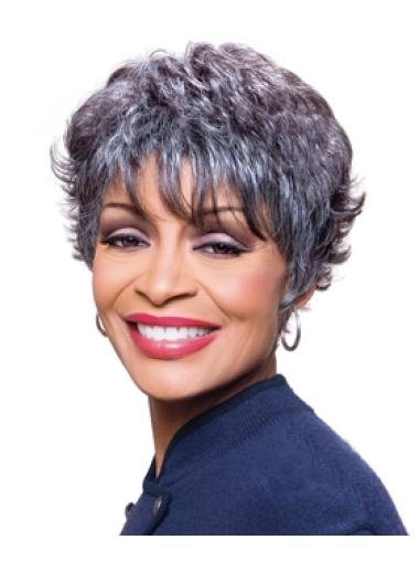 5-Inch Short Capless Grey Wig – Stylish Look for African American Women