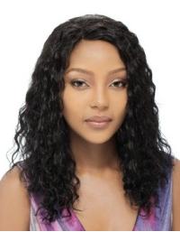 Indian Remy Hair Curly Long Black Full Lace Wig – No Bangs, High Quality