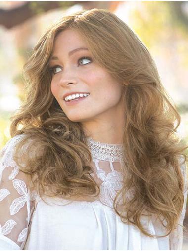 16-Inch Long Blonde Human Hair Wig – No Bangs, Modern Style