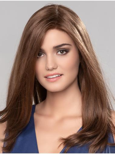 Long Straight Blonde Human Hair Wig – No Bangs, Elegant Ladies Style