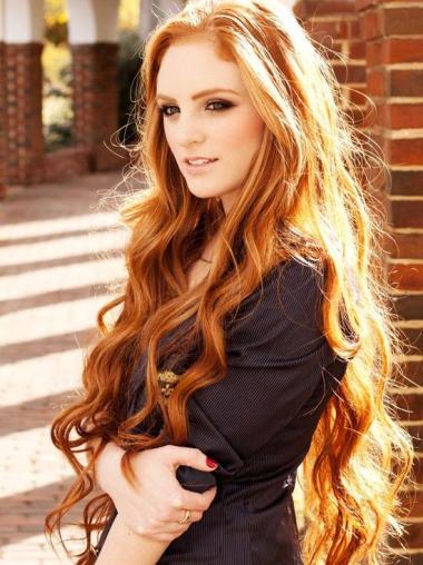 Trendy Copper Celebrity Remy Hair Wig for Women – Stylish & High-Quality
