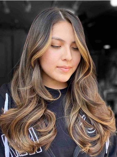 18 Inch Ombre Human Wigs – Lace Front 2 Tone Layered Long Wig
