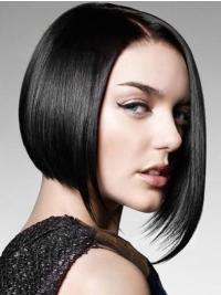 Capless 10" Straight Human Hair Bob Wigs – Natural Black, Comfortable