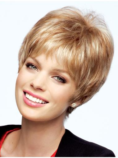 Discount 8" Blonde Boycut Wig – High-Quality Human Hair, Natural Look