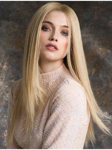 Blonde Straight Wig – Long Real Human Hair, Comfortable & Natural Look
