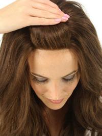Exquisite Layered Auburn Long Human Hair Wigs Luxurious Style