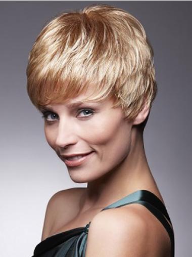 Short Blonde Cropped 4" Human Hair Wig – Boycut Style Friendly