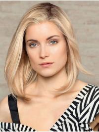 Blonde Straight Bob Wig – 12" Designed Human Hair Wigs
