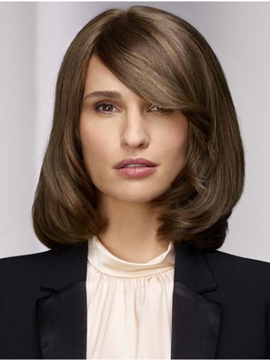 Shoulder Length Brown Bob Wig – Straight Human Hair