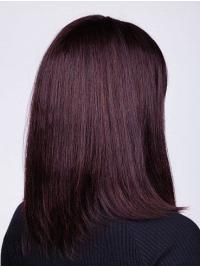 14" Remy Human Hair Straight Wig with Bangs – Lace Front for Women