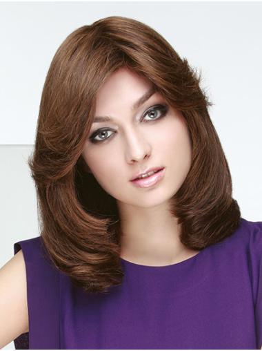 Women's 14" Wavy Brown Bob Wigs – Mono Top Shoulder Length Hair